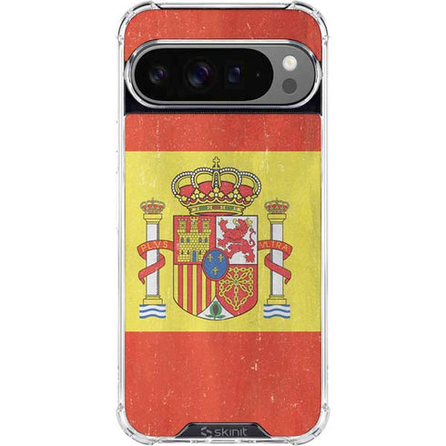 Spain Flag Distressed Google Pixel 10 Pro XL Clear Case